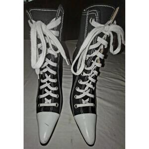 Manolo Blahnik black and white converse style size 6.5 boots